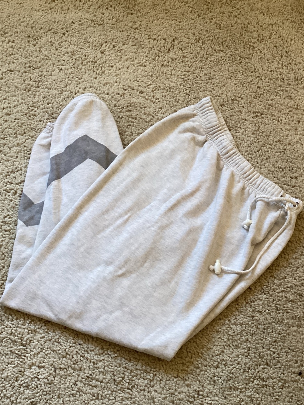 Heather Gray Sweatpants with Gray Chevron